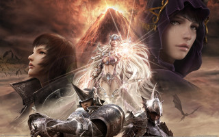 Epic fantasy couple clouds demon - akihiko yoshida free wallpaper