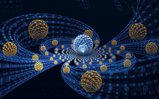 Blue yellow objects circles dots - circle and dots free wallpaper