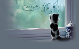 Cat looking out window drawing - a drawing of a cat free wallpaper