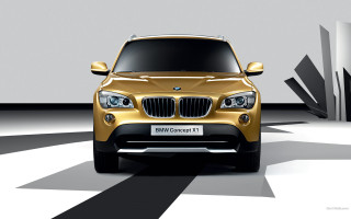 Gold bmw suv checkered floor - path free wallpaper