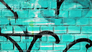 Blue brick wall graffiti green 2 - a green wall behind free wallpaper