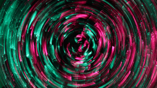 Circular green pink lights dark 2 - a circular pattern free wallpaper