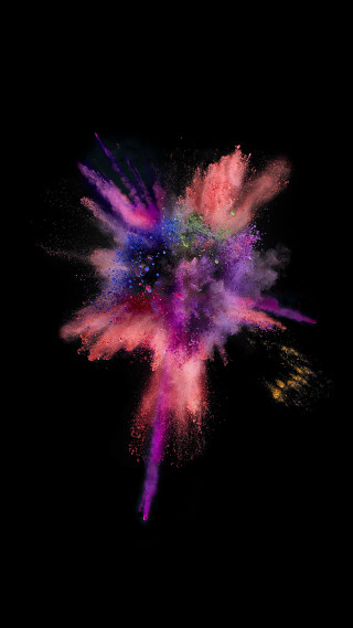 Colorful explosion powder black background 3 - free 3d render wallpaper for mobile