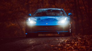 Blue sports car night headlights 2 - headlight free wallpaper