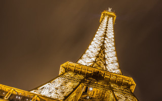 Eiffel tower night sunset clouds - the eiffel tower free wallpaper