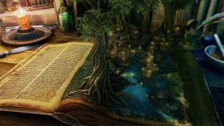 Book candle fruit table fantasy - fantasy artwork free wallpaper