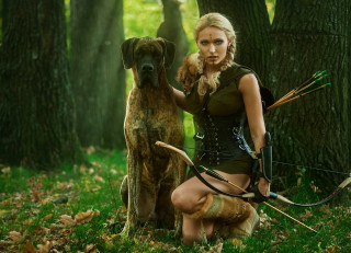 Elf archer cosplay forest bush - cosplay free wallpaper for desktop