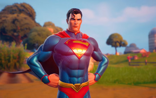 Superman field hands on hips 2 - a man in a superman suit free wallpaper