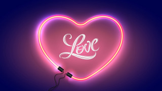 Neon heart love white purple - annabel kidston free wallpaper for desktop