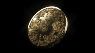 Bitcoin sunlight blackbackground futurism 3drender - this picture free wallpaper