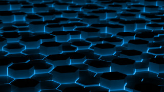 Blue black hexagons pattern large - dark background free wallpaper
