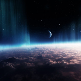Earth space view bright light 2 - space free wallpaper for tablet