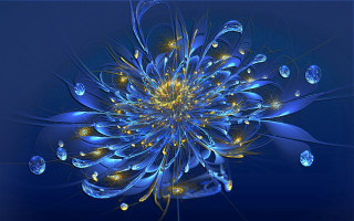 Blue flower water drops floating - petal and petals free wallpaper