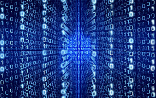 Blue numbers robotic heart petite - technology free wallpaper