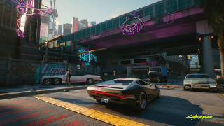Car bridge graffiti neon retrowave - retrowave free wallpaper