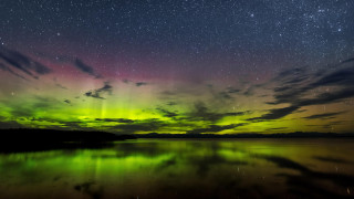 Aurora borealis lake night stars 2 - aurora free wallpaper for desktop