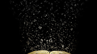 Book letters explosion monochrome storybook - page free wallpaper