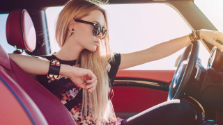 Woman driving car sunglasses fashion - the steering wheel free wallpaper for desktop