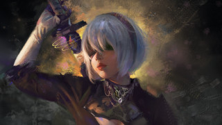 Nier automata girl weapon smoke - nier:automata free wallpaper