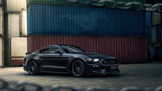 Black mustang cobra matte 3d - a chain link fence free wallpaper