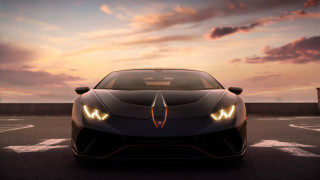 Black sports car sunset cloudy 3 - unreal engine free wallpaper for desktop