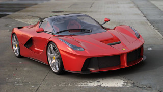 Red sports car street motorcycle - realistic free wallpaper