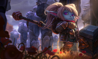 Elf armor sword flower background - a character in a video game free wallpaper