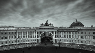 Clocktower statue cloudy sky constructivism - roof free wallpaper for desktop
