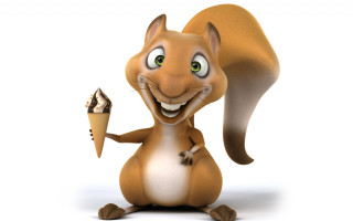 Cartoon squirrel icecream smile greeneyes - a big grin free wallpaper