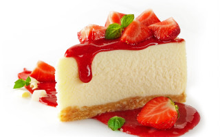 Cheesecake strawberries sauce food photography - strawberry free wallpaper