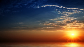 Sunset clouds bright sun reflection - sunrise free wallpaper