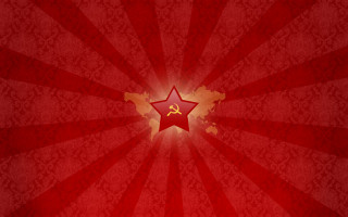 Red star hammer sickle ray - sick free wallpaper