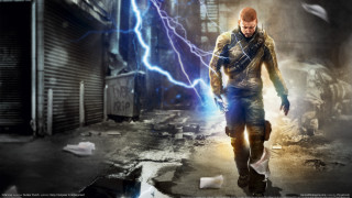 Man blue leather city lightning - a lightning bolt in the background free wallpaper