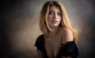 Blonde woman black dress lace - a black dress free wallpaper