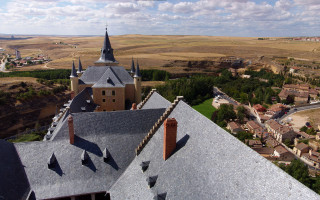 Castle tower clock rural river - rural free wallpaper