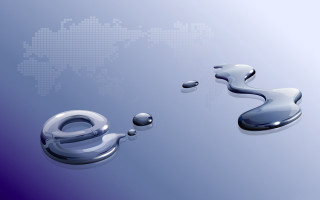 Blue world map water drop - floating free wallpaper