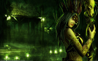 Gothic woman green creature nature - a green object free wallpaper