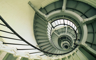 Spiral staircase metal railing abstract - a metal free wallpaper
