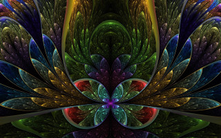 Colorful abstract flower psychedelic fractals - colorful flower free wallpaper