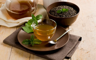 Cup tea plate black seed - cao zhibai free wallpaper