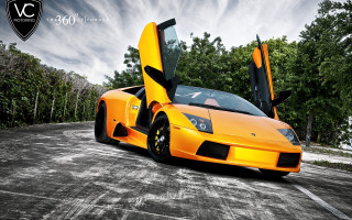 Yellow sports car open doors 6 - its door free wallpaper