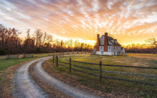 House field dirt path fence - a dirt path free wallpaper