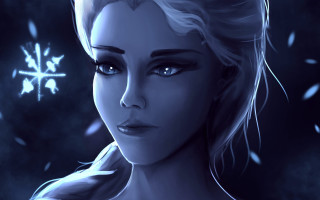 Frozen woman blue eyes snowflake - snow flake free wallpaper