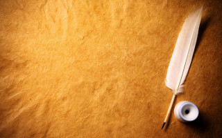 Feather quill tape table brown 2 - paper texture free wallpaper for desktop