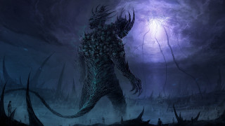 Eldritch forest creature moonlight purple - a creature free wallpaper