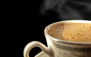 Coffee steam 3d render photorealism - bottom free wallpaper