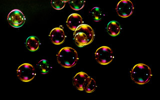 Soap bubbles holography macro planet - particle free wallpaper