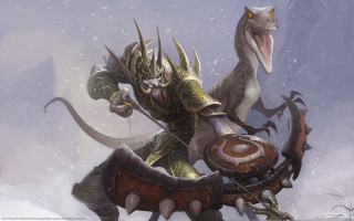 Dinosaur rider snowy forest armor 2 - clint cearley free wallpaper