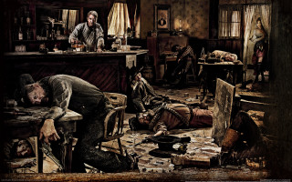 Man room people knife american - western comic book art free wallpaper