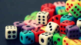 Dice pile table black background 2 - top of a table next free wallpaper